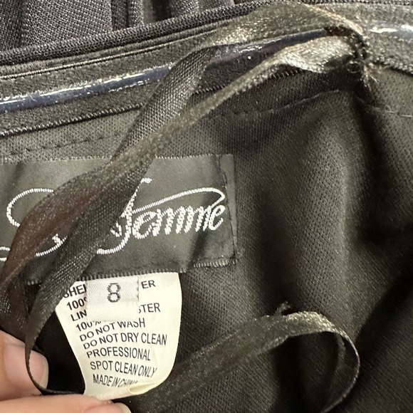 La Femme 29489 Black Strapless Rusched Gown Dress size 8 or 10 - Picture 6 of 7